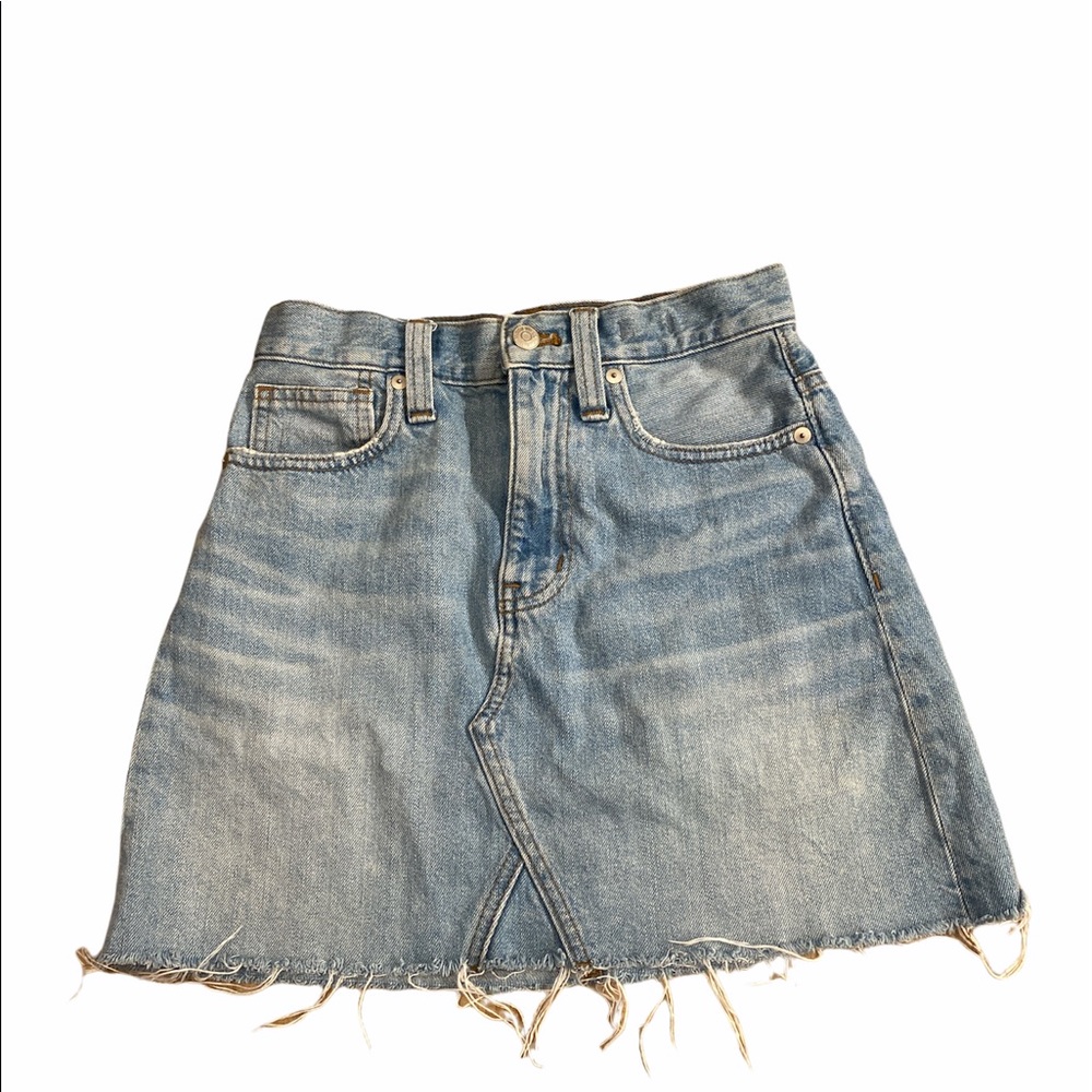 Madewell Rigid Denim jean A-Line Mini Skirt Cutout  size 23